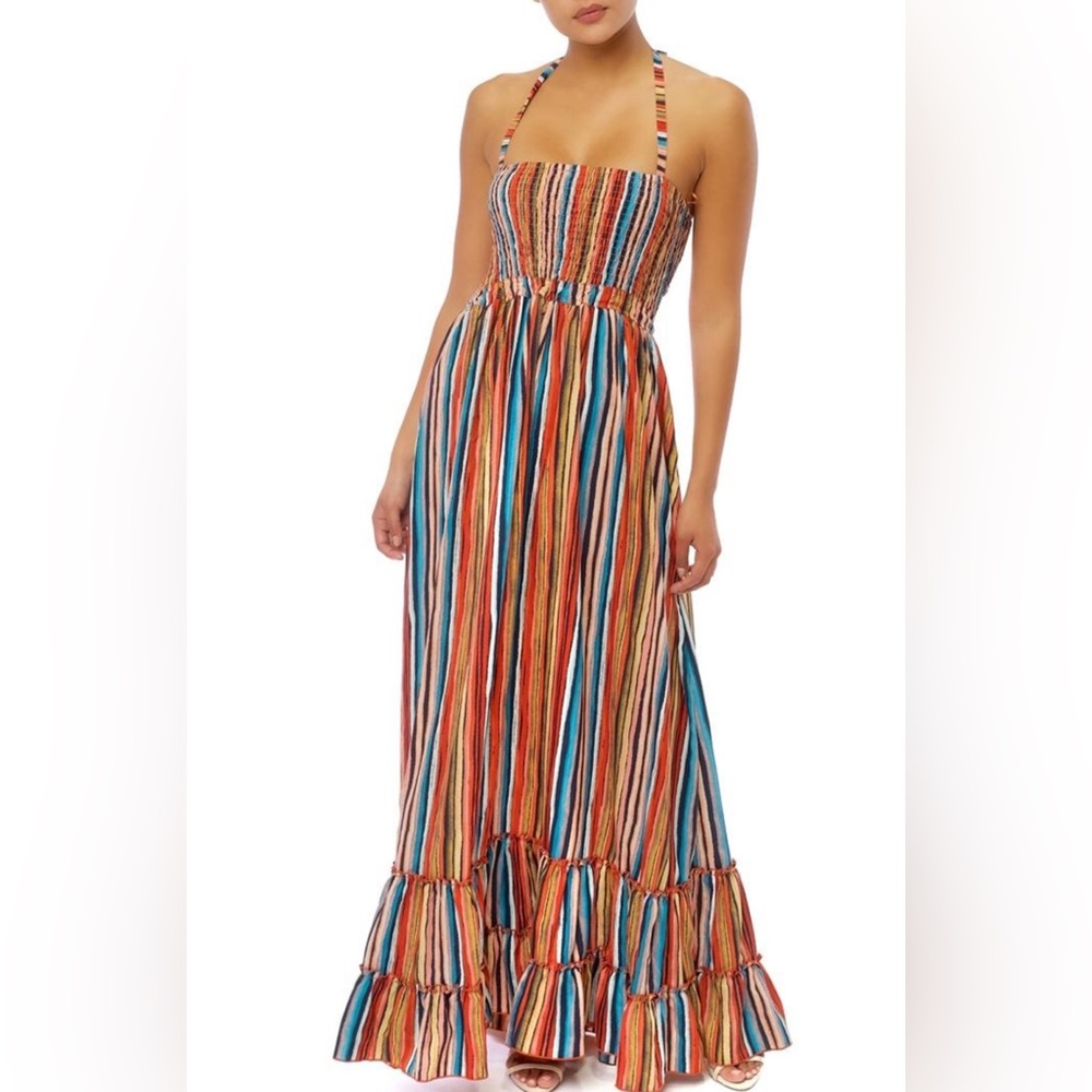 LUXXEL Halter Maxi Dress with Open Back